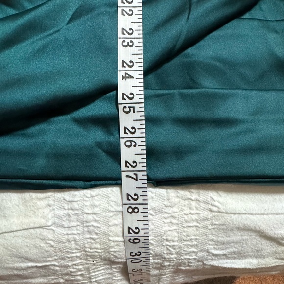 NWT Teal Ruched Satin Sweetheart Strapless Dress - Picture 6 of 7